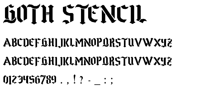 Goth Stencil font